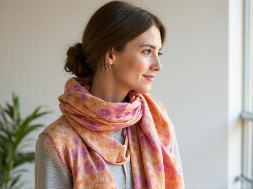 Sciarpe in cotone biologico con stampa sostenibile su misura